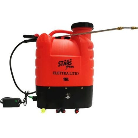 Pompa a spalla zaino batteria al piombo 12V 9Ah per irrorazione elettra 16 lt. con lancia telescopica Bianco Piombo