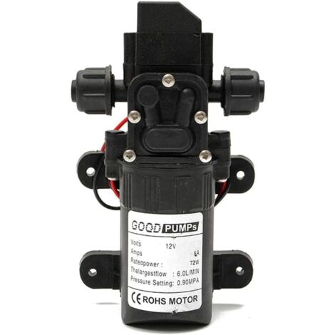 Pompa Acqua ad Alta Pressione DC 12V 6L/min Interruttore Automatico Autoadescante per Lavaggio Auto, Canottaggio e Irrigazione del Giardino-Nazalus