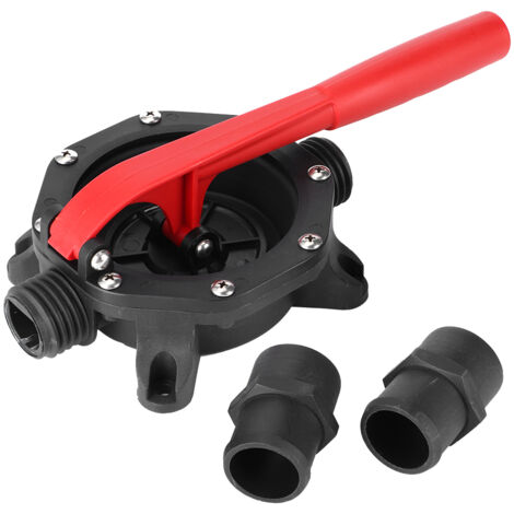 Pompa Alomejor a capacità compatta con blocco manuale e tubo flessibile da 34,5 mm, ideale per gli appassionati di sport acquatici.