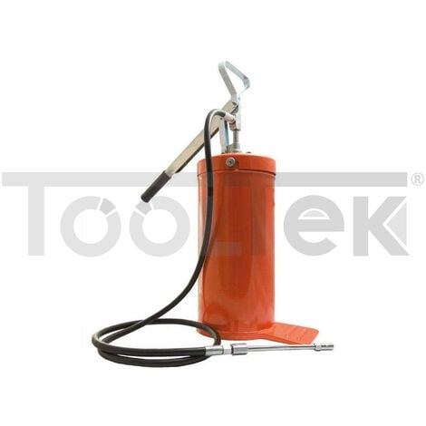 TOOLTEK POMPA BARILE PER GRASSO 8KG INGRASSATORE COMPLETA DI TUBO TESTINA RUBINETTO