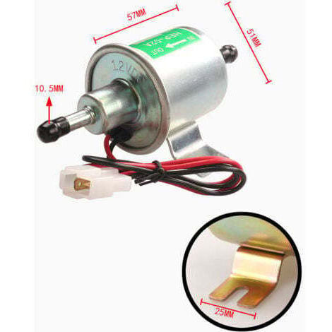 Pompa carburante elettrica universale da 12 V per benzina e diesel, HEP-02A Bassa tensione OEM HEP-02A Pompa carburante elettrica universale da 12 V adatta alla maggior parte dei carburatori per auto