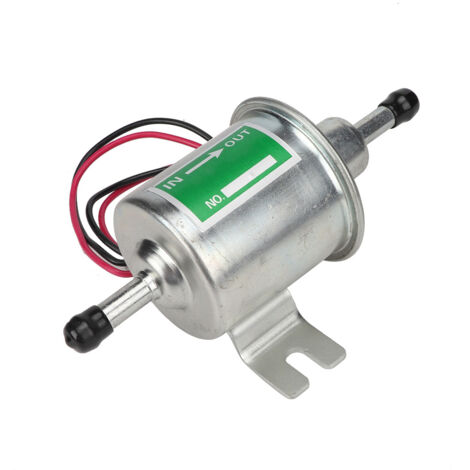 Pompa carburante elettrica universale in linea da 24 V per imbarcazioni, compatibile con motori diesel e a benzina (argento).