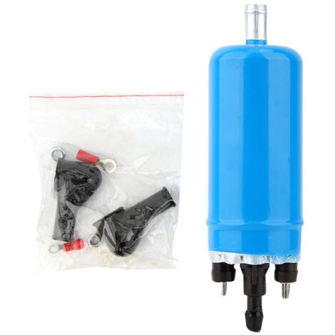 Pompa carburante, pompa elettrica in linea ad alta pressione 12V con kit di installazione per serie E, codice 0580464070, colore blu.