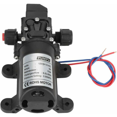 Pompa dell'acqua autoadescante - DC 12V 0,9 MPa 6 L/Min Pompa dell'acqua a membrana ad alta pressione 70 W autoadescante