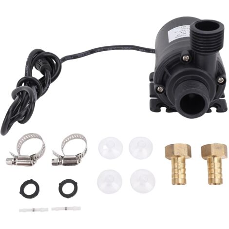 Pompa dell'acqua brushless 12V DC - 800 l/h, prevalenza 5 m, silenziosa, per impianti solari, piscine, camper, yacht, barche