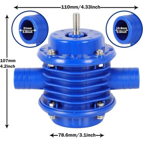 Pompa dell'acqua per trapano - 2400 l/h - 2000-3000 giri/min - Compatibile con olio e acqua - Blu