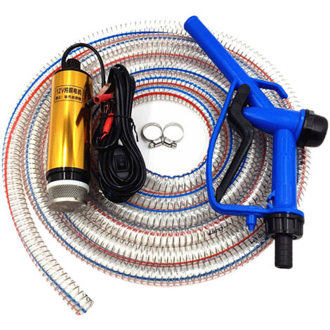 Pompa di carburante elettrica Akozon 12V - Pompa portatile da 60W con una portata di 30 L/min, incluso tubo in acciaio e pistola di rifornimento per un'erogazione efficiente del carburante e