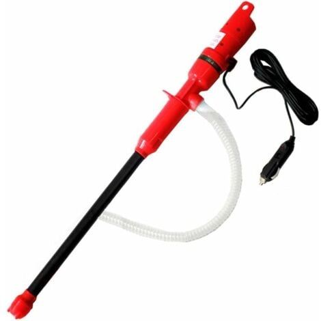ZVD Pompa di trasferimento liquidi Pompa elettrica portatile per benzina, benzina, diesel, pompa per liquidi, pompa per acquario, pompa per laghetto con tubo di aspirazione rosso 12V - LKBD