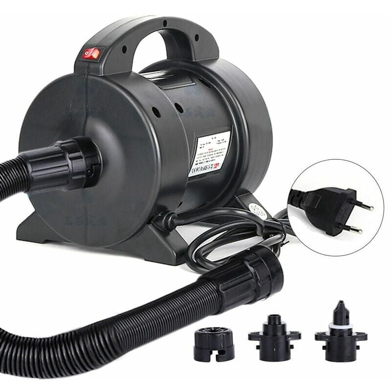 Image of Pompa elettrica portatile per materasso ad aria da 1600 w - Pompa di gonfiaggio veloce con 2 ugelli per letto ad aria, materasso gonfiabile, barca.