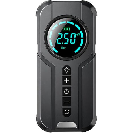 Pompa gonfiabile per pneumatici, compressore d'aria elettrico, mini pompa portatile per pneumatici per auto, gonfiatore di ricarica portatile, pressione preimpostata, batteria da 6000 mAh, per auto e 