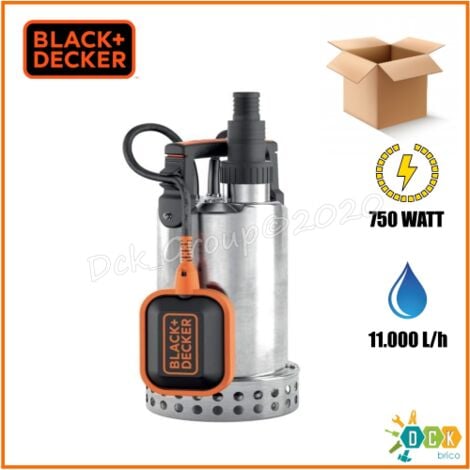 Pompa Immersione per Acque Chiare Black+Decker BXUP750XCE  (750 W, Portata  max. 11000 l/h, Prevalenza massima 8.5 m)