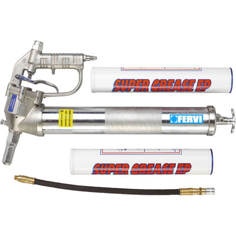 Pompa ingrassatore pneumatico aria 800cc e 2 cartucce grasso 55mm Fervi 0677/ia