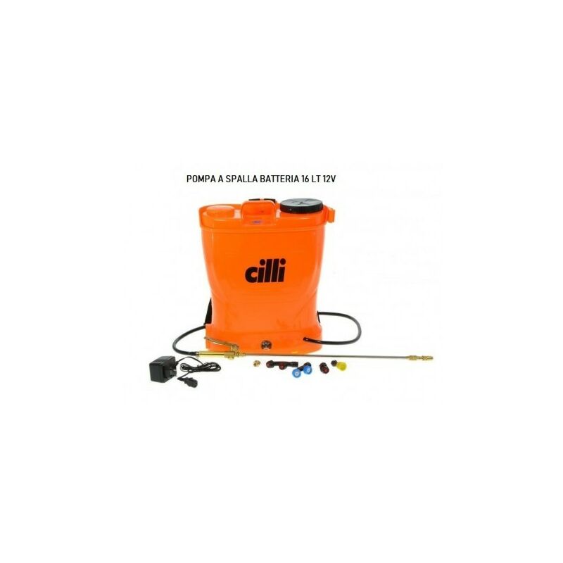 Cilli - pompa irroratrice a batteria 12V 16LT a spalla zaino autonomia 5H diserbo