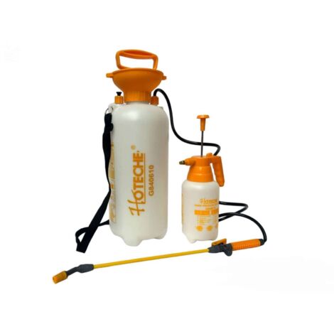 POMPA IRRORATRICE A PRESSIONE 8LT + 1LT SPRUZZINO VAPORIZZATORE MANUALE 118HO