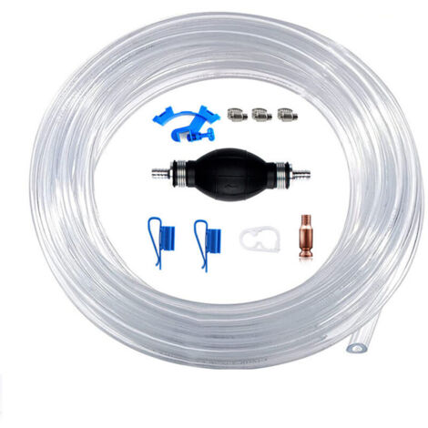 Pompa manuale per il trasferimento del carburante KZQ, pompa manuale portatile ad alta portata, pompa a sifone manuale per benzina, gasolio, olio, liquidi, acquario, con tubo flessibile a sifone da 3 