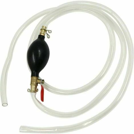 Pompa manuale portatile per il travaso di carburante con tubo di aspirazione da 2 metri - Per acqua, benzina e altri liquidi.