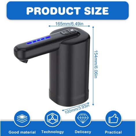 Pompa per acqua potabile automatica con ricarica USB, distributore di acqua elettrico portatile universale con ricarica USB per campeggio, scuola, ufficio, cucina, casa