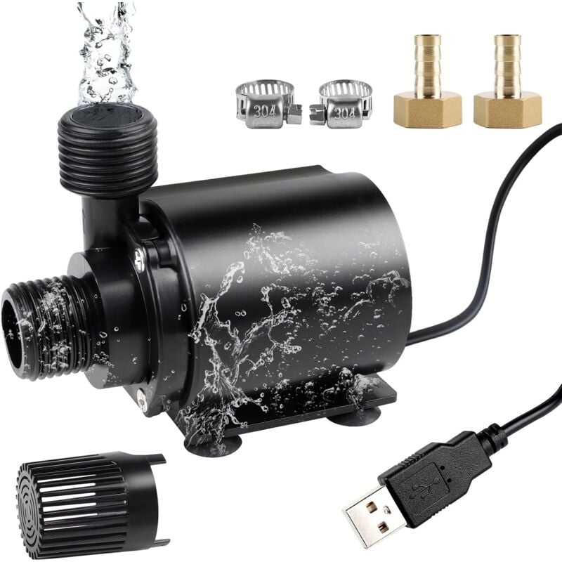 Aiperq - Bomba de acuario usb 500L/H 4W Bomba sumergible Mini bomba de agua Bomba de fuente pequeña Bomba de filtro Bomba de fuente ultra silenciosa
