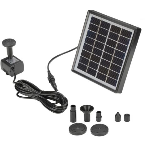 Pompa per fontana solare a risparmio energetico ad alta efficienza nera per abbeveratoio per uccelli da giardino, piccolo laghetto 2W