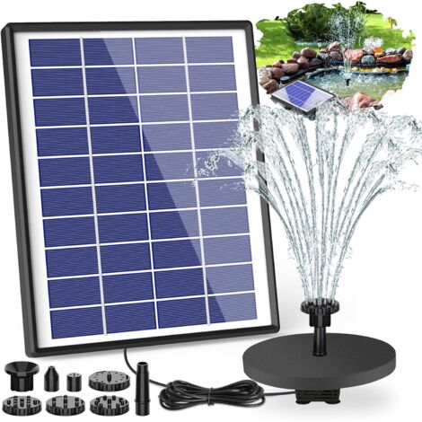 Pompa per fontana solare esterna 6,5 W Fontana solare Fontana galleggiante solare 6 ugelli per bagno per uccelli, acquario, laghetto o decorazione da giardino