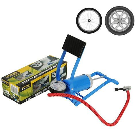 Pompa pneumatica a pedale per bicicletta e ruota auto