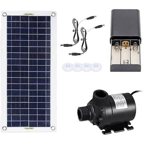 LARGEIGHT Pompa solare per laghetto 50W 800L/H Set pompa solare per acqua senza spazzole Pompa per acqua sommergibile ultra silenziosa Motore per laghetto per pesci Fontana da giardino Decorazione con ampia com
