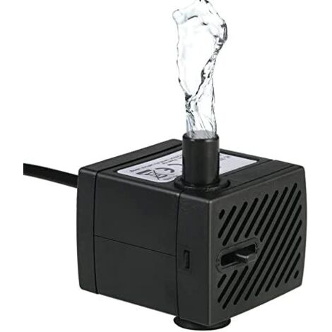 Pompa sommergibile, micropompa per acqua ultra silenziosa, micropompa per acqua con 1 ugello, 2 ventose e tubo da 50 cm, utilizzata per acquari, fontane, vasche per pesci, sicura, economica, 3W (UE)