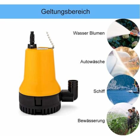 Pompa sommergibile per acqua DC 12V, 50W, 4200L/H, pompa a corrente continua, pompa per acqua sporca, lunghezza del tubo portatile adatta a laghetti per pesci puliti e sporchi