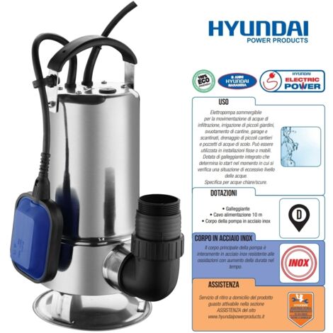 Pompa sommersa/ad immersione acque sporche/dirty water 750W Hyundai - 35614