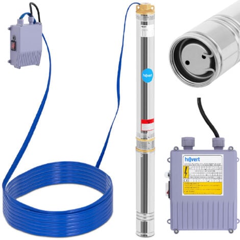 HILLVERT Pompa sommersa per pozzo profondo in acciaio inox, 6000 l/h. fino a 101 mt