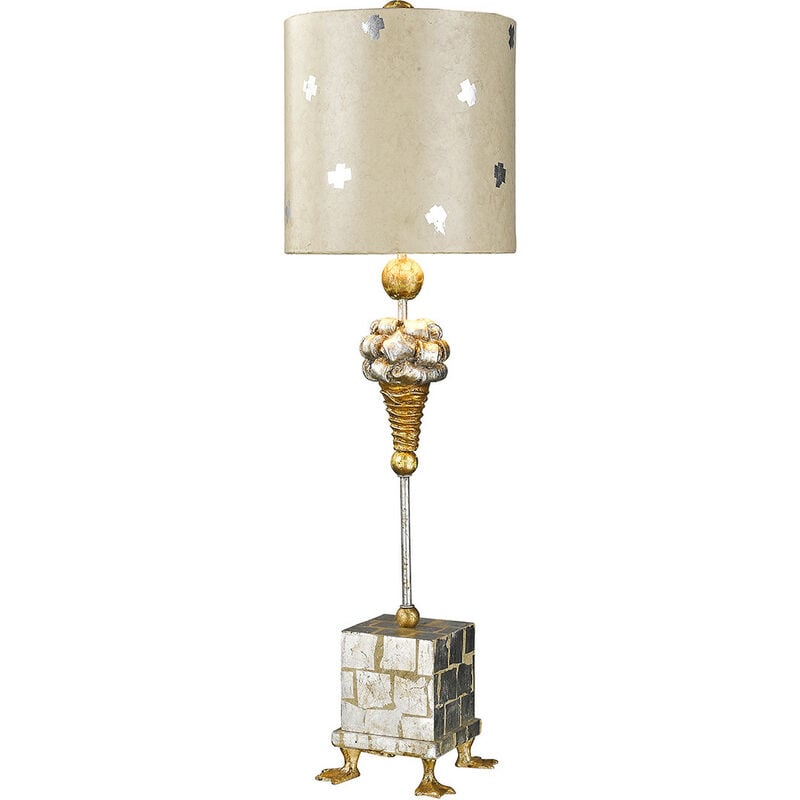 Pompadour - 1 Light Table Lamp Steel, E27 - Elstead