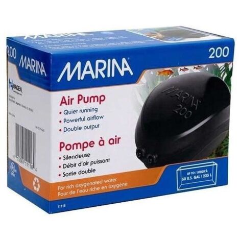 POMPE A AIR 110 L/H POUR AQUARIUM JUSQU'A 225 L MARINA 11116