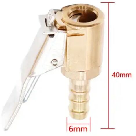 Pompe à air 2 en 1 pour pneus de voiture et camion : mandrin, valve, compresseur d'air, clip de serrage, connecteur et embout de dégonflage.-AquaForge