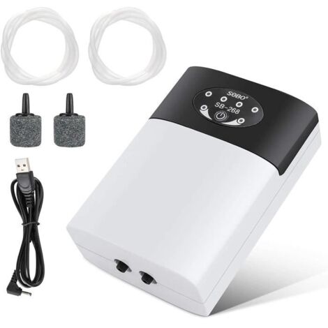 Pompe à air daquarium, Pompe à air portative daquarium, Pompe à oxygène USB, Bulleur Aquarium Silencieux, Pompe à air à oxygène, d