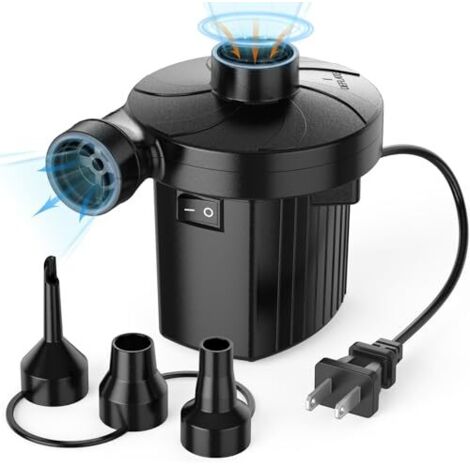 Pompe À Air Électrique - 3 Embouts Inclus - 110-120 V - Pour Matelas Gonflables Lit De Campagne Bateaux Coussins Piscine Flotteurs - 1 Pièce