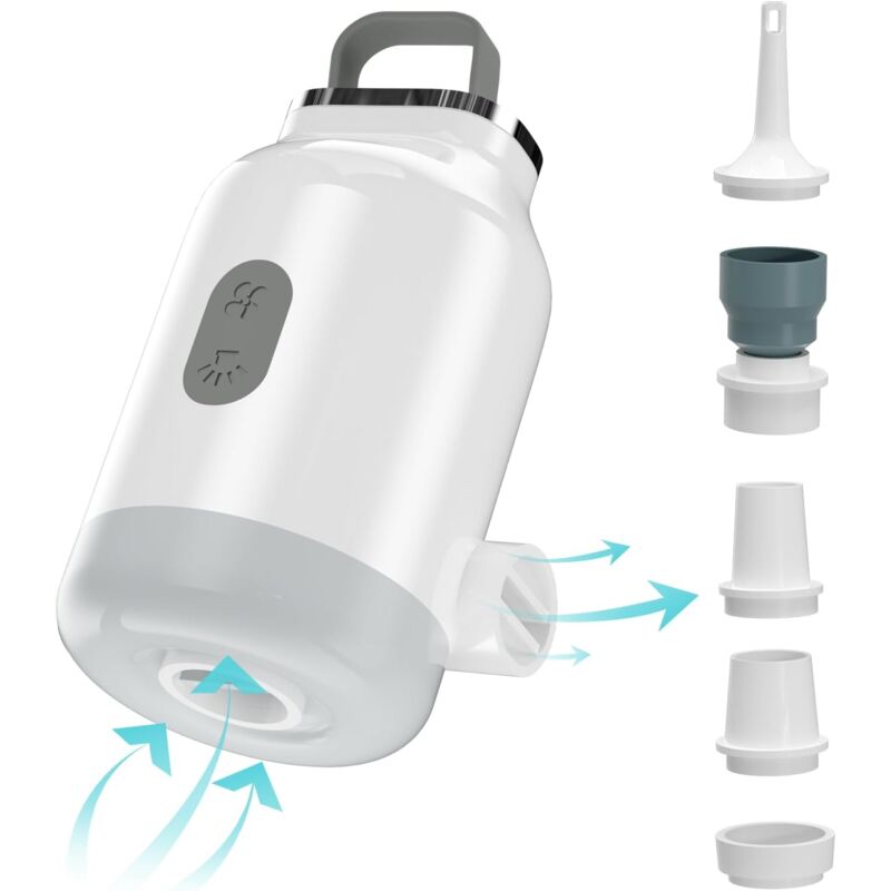 Pompe à air électrique gonflable, mini pompe à matelas gonflable rechargeable portable avec lumière de camping LED pour matelas gonflable, piscine