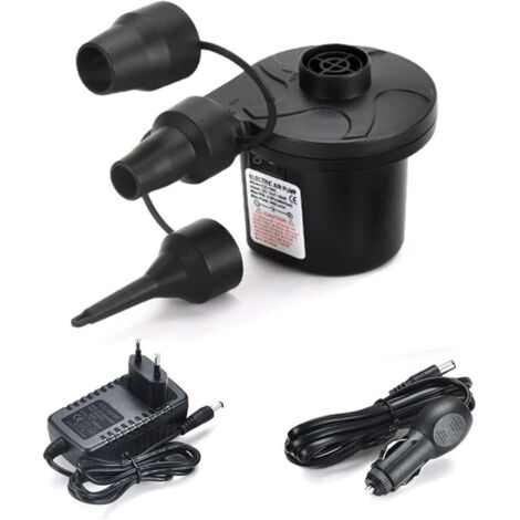 Pompe à Air Électrique Gonfleur Dégonfleur, Pompe Electrique avec 3 Buses Gonfleur Matelas Gonflable pour Matelas Pneumatique, Matelas Gonflables, Pataugeoire,Anneau de Natation (Maison/Voiture)