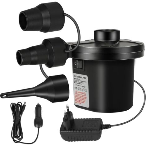 Pompe à Air Électrique Gonfleur Dégonfleur,Gonfleur de Matelas Gonflable pour la Maison et la Voiture,Gonfleur Électrique avec 3 Buses d'air pour Matelas Camping,Piscine Gonflable