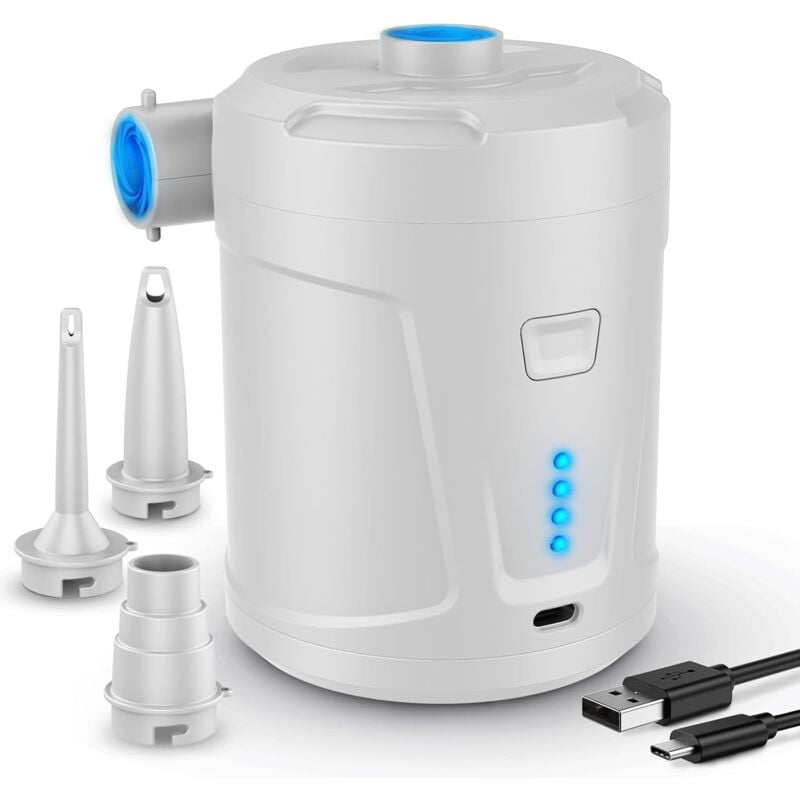 Pompe à air électrique, Gonfleur Matelas Gonflable avec 3 Buses d'air, Gonfleur Rapide pour Bateau Pneumatique/Matelas Pneumatique