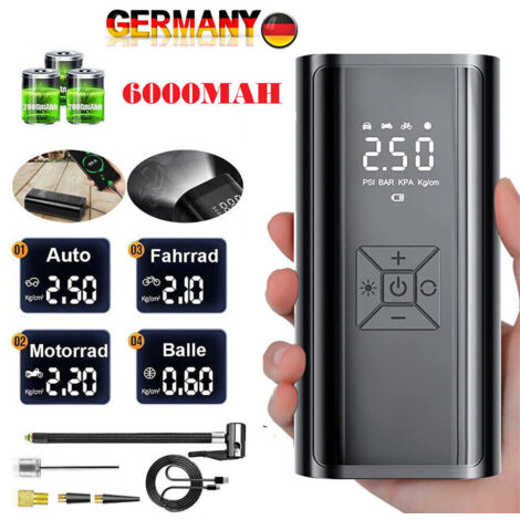 Pompe à air électrique LCD pour pneus de voiture et de vélo, compresseur 150 PSI