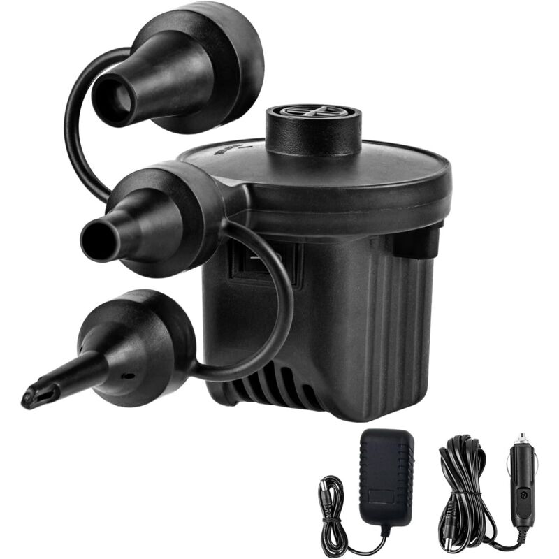 Pompe à air électrique, pompe de gonflage rapide portable pour matelas pneumatique, pompe pour gonfler et dégonfler, idéale pour le camping, 3 embouts