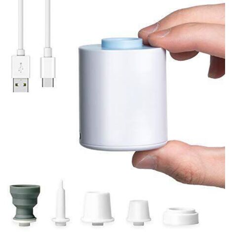 Pompe À Air Électrique Portable - 3 5kPa - 180 L/min - Batterie Rechargeable 1300 mAh - Pour Matelas Gonflables, Flotteurs De Piscine, Sacs De Rangement Sous Vide - 1 Pièce