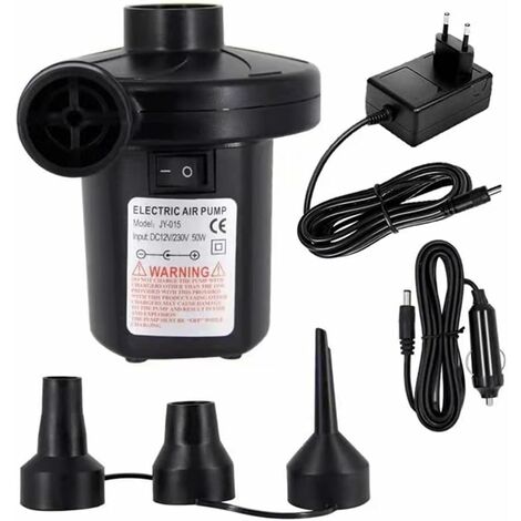Pompe à air électrique Portable DC 12v / AC 230 240v Gonfleur électrique à remplissage rapide Pompe de gonflage d'air pour matelas d'air gonflable Coussin de jouet Piscine Lit flottant