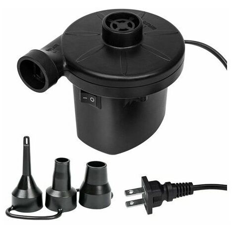 Pompe à air électrique pour gonflables, pompe à matelas à air rapide portable avec 3 buses, pompes de gonflage/dégonflage pour matelas gonflables, bateaux, flotteurs de piscine (130 W)