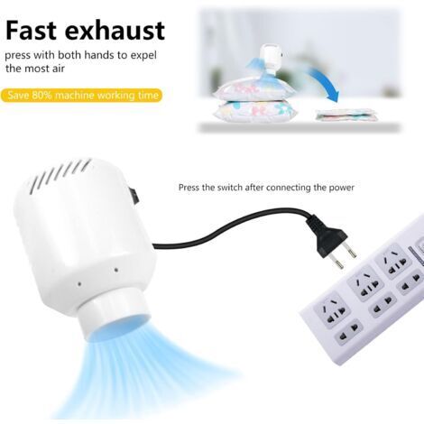 Pompe à air électrique pour sacs de rangement sous vide, pompe à air pour sacs de compression 55 W 220 V, pompe à air PA 4500 (1 unité)