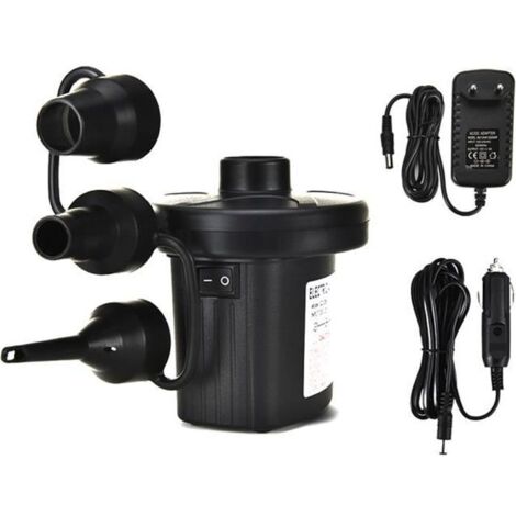Pompe à air électrique Remplissage rapide Pompe KAYAK avec 3 buses pour matelas à air Bateaux Bague Bague Bague Airflatables Noir