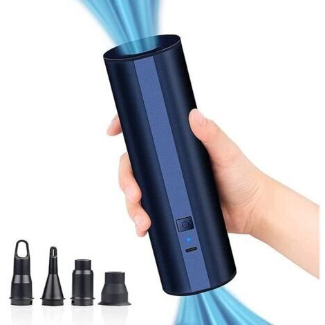 Pompe à air électrique sans fil avec 2 batteries rechargeables de 2 000 mAh pour piscine, bateau gonflable et matelas pneumatique – Gonfleur à remplissage rapide avec 4 buses