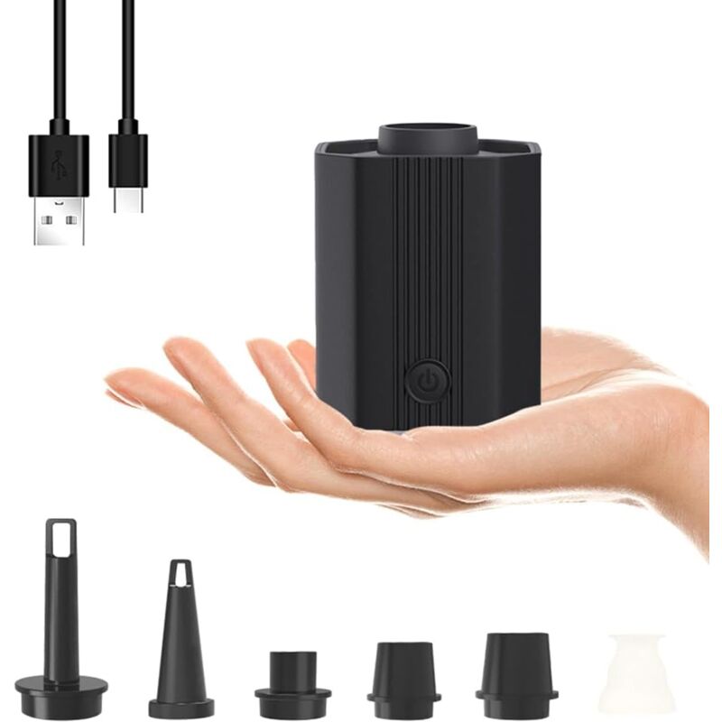 Pompe à Air Extérieure Gonfleur Électrique Portatif Extérieur ABS Noir pour Tapis de Camping