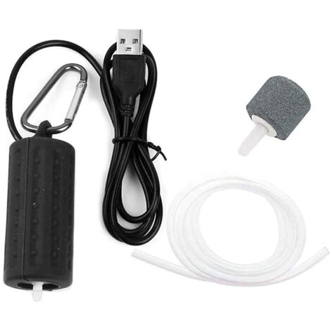 Pompe à air noire pour aquarium, ultra-silencieuse, haute efficacité, économie d'énergie, installation facile (branchement et utilisation).