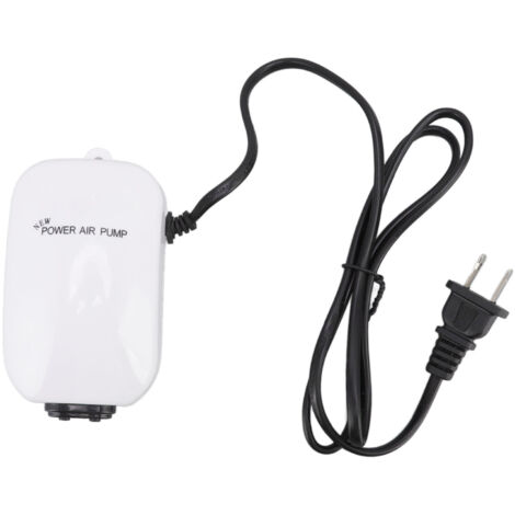 Pompe à air oxygénante ultra-silencieuse et puissante à double sortie pour aquarium, 3 W, 110 V, prise américaine